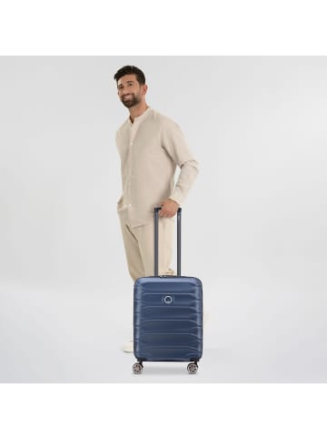 Delsey Meteor 4 Rollen Kabinentrolley 55 cm mit Dehnfalte in blue