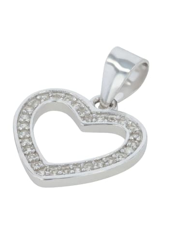 Adeliás Damen Anhänger – Herz Herzanhänger aus 925 Silber in silber