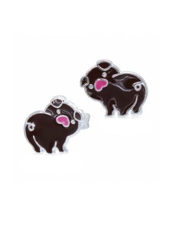 schmuck23 Silber Ohrringe 925 Schwein 0,7 cm x 0,8 cm