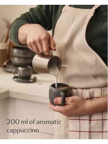 Cosumy "Cosumy | Lune | Cappuccino Tassen Set 4 St. 200ml Schwarz"