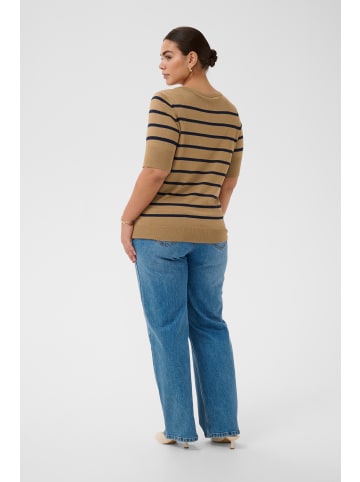 KAFFE curve Strickjacke KClizzy Regular fit in Petrified Oak/ Midnight Stripe