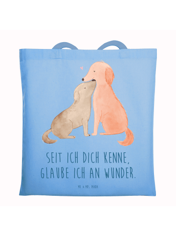 Mr. & Mrs. Panda Tragetasche Hunde Liebe mit Spruch in Sky Blue
