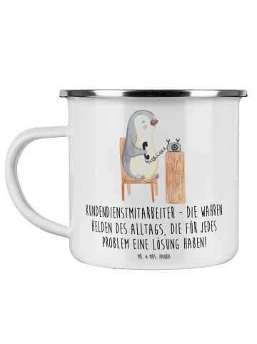 Mr. & Mrs. Panda Tasse Kundendienstmitarbeiter Helden mit Spruch in Weiß