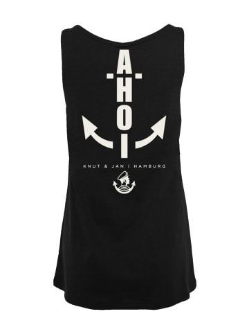 F4NT4STIC Damen Tanktop Ahoi Anker Knut & Jan Hamburg in schwarz