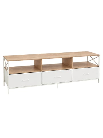 relaxdays TV Lowboard in Natur/ Weiß - (B)170 x (H)50 x (T)40 cm