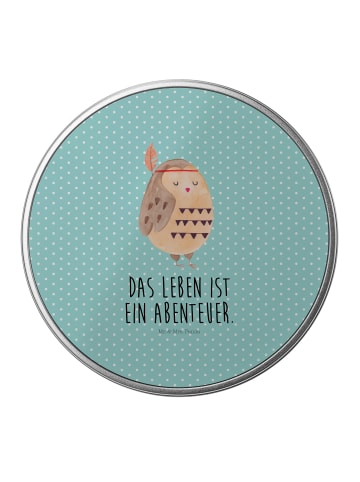 Mr. & Mrs. Panda Aufbewahrungsbox Eule Federschmuck mit Spruch in Türkis Pastell