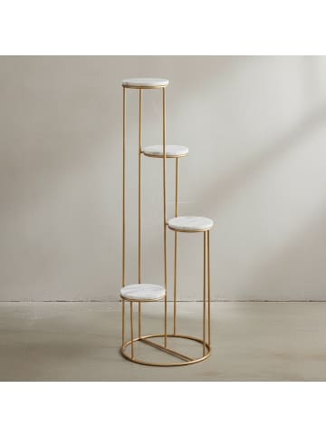 KADIMA DESIGN Blumenständer Pflanzenhalter | Marmor, 36,5x107,5cm, 4 Ablagen