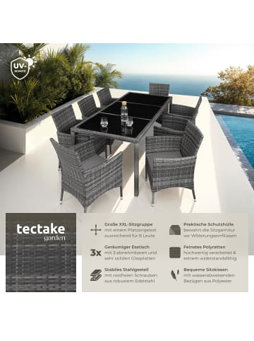 tectake Rattan Gartenlounge für 8 Personen, inklusive Schutzhülle