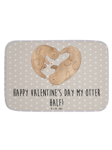 Mr. & Mrs. Panda Badvorleger Otter Valentine mit Spruch in Grau Pastell