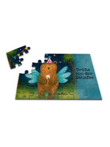Mr. & Mrs. Panda Puzzle Bär Zahnfee Design mit Spruch in Weiß