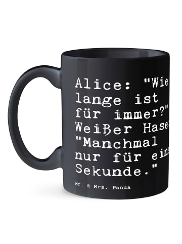 Mr. & Mrs. Panda Kaffeepott AliZeichen: "Wie lange ist... mit Spruch in Schwarz