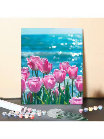 ARTNANAS DIY Malen nach Zahlen Set-"Tulpen am Meer" 