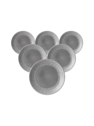 Ritzenhoff & Breker 6er Set Dessertteller Banda in Grau ø 21 cm
