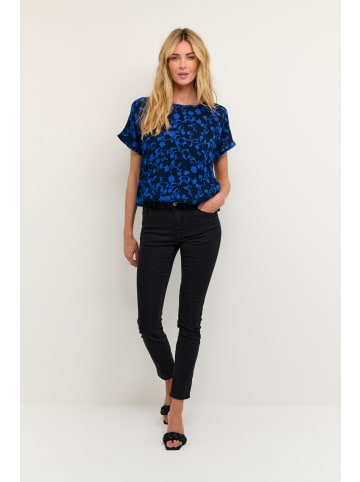 Kaffe Kurzarm-Bluse KAlokia Relaxed fit in Midnight / Blue Flowers