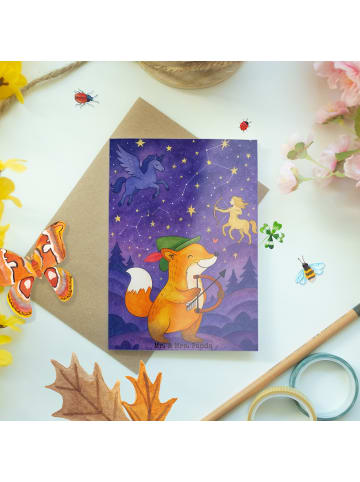 Mr. & Mrs. Panda Grußkarte Schütze Astrologie Design ohne Spruch in Weiß