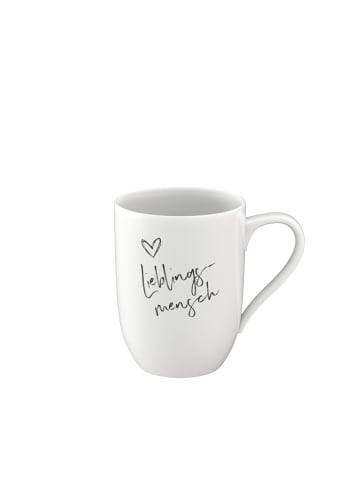 Villeroy & Boch Becher mit Henkel 'Lieblingsmensch' Statement in 290 ml in weiß