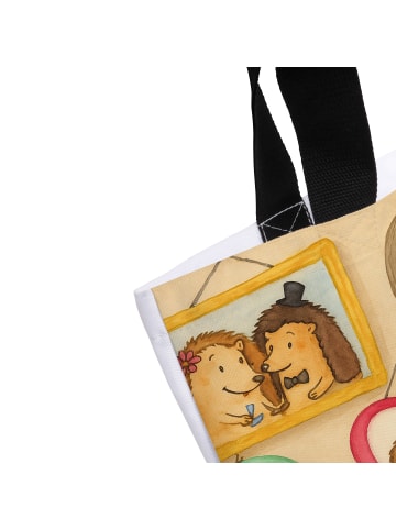 Mr. & Mrs. Panda Tote Bag Igel Familie Design mit Spruch in Weiß