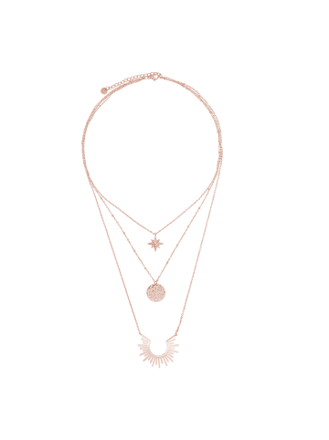 Steel_Art Layering Halskette Frauen Drusa rose goldfarben in rosegoldfarben