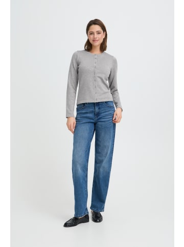 ICHI Strick-Cardigan langarm IHLULS Regular fit in Light grey melange