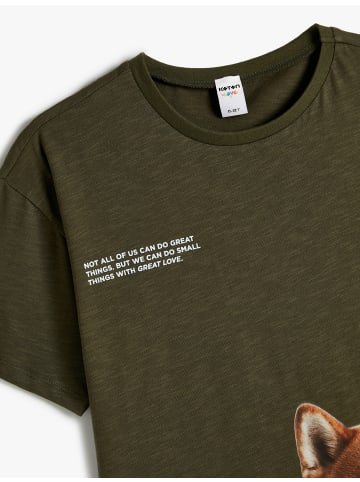 KOTON T-shirt in Khaki