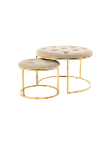 Kayoom Hocker Becky 825 2er-Set in taupe - gold