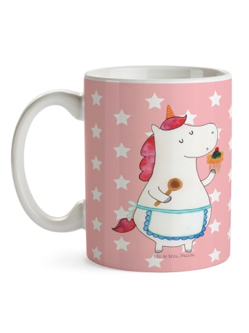 Mr. & Mrs. Panda Kaffeetasse Einhorn Küche ohne Spruch in Rot Pastell