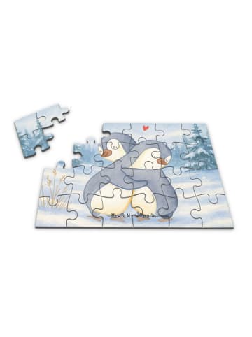 Mr. & Mrs. Panda Puzzle Pinguine Kuscheln Design ohne Spruch in Weiß
