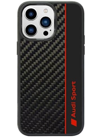 Audi Sport Handyhülle iPhone 14 Pro Max Stoßabsorbierende Hülle schwarz Carbon