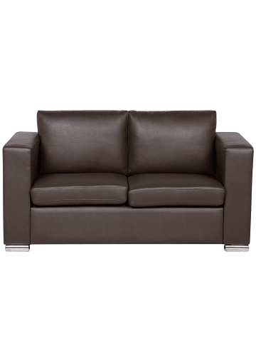 Beliani 2-Sitzer Sofa HELSINKI in Braun - (W) 152 x (H) 72 x (L) 76 cm