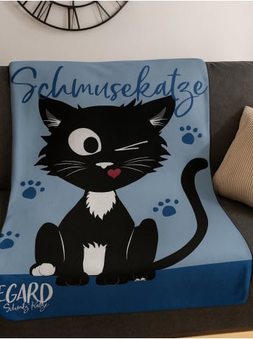 Ralf Schmitz Ralf Schmitz Fleecedecke Schmusekatze Hildegard 130 x 170 cm in blau