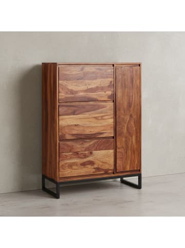 KADIMA DESIGN Schuhschrank Sheesham Massivholz, 88x40x120 cm, Stilvolles Design