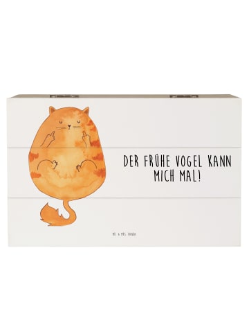 Mr. & Mrs. Panda Box Katze Frühaufsteher mit Spruch in Weiß