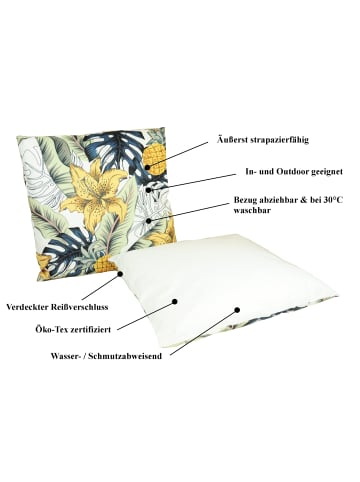JACK Outdoor Dekokissen Motiv 45x45cm inkl. Füllung Blütentraum Gold