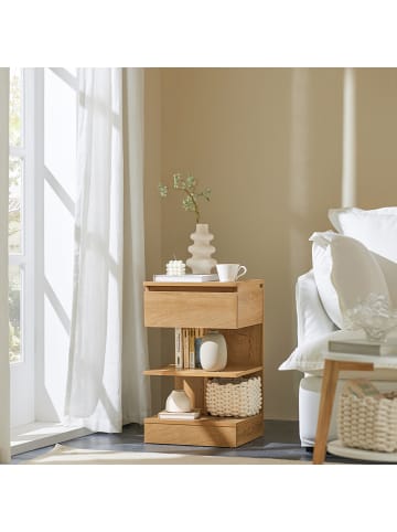 SoBuy Beistelltisch in Natur - (B)39 x (H)65 x (T)39cm