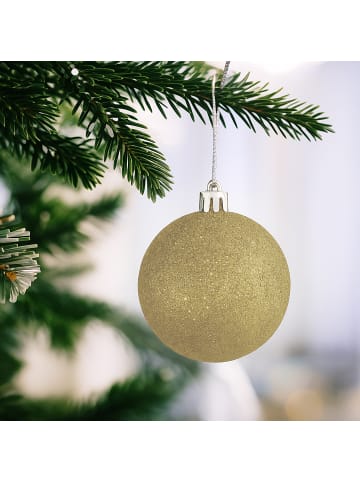 relaxdays 30-tlg. Weihnachtskugeln Set in Gold