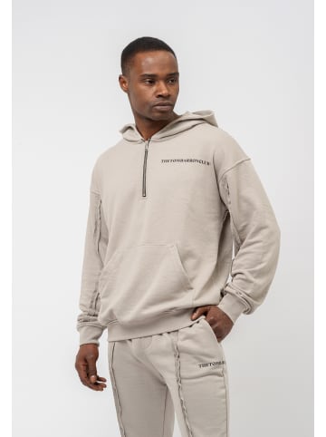 Tom Barron Jogginganzug Tom Barron Men's Oversize Tracksuit 2 Piece Set Casual Style Jogging Outfit Half Zipper in grau