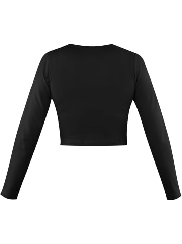 Janice 2 x Damen crop Langarmshirt Nerja in Schwarz