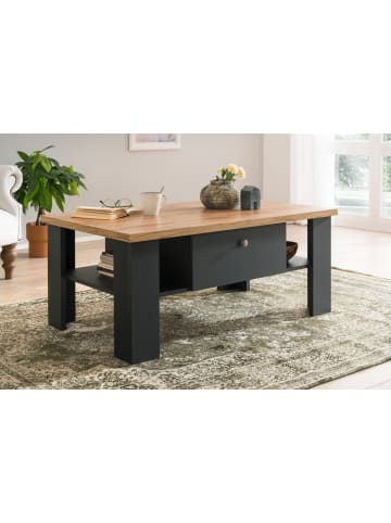 Furn.Design Couchtisch grau, Eiche Wotan, Landhaus 110 x 70 cm, Sofatisch mit Soft-Close