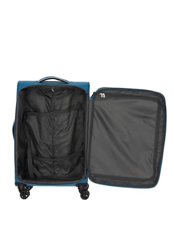 D&N Travel Line 9204 - 4-Rollen-Trolley M 66 cm erw. (schwarz) in blau