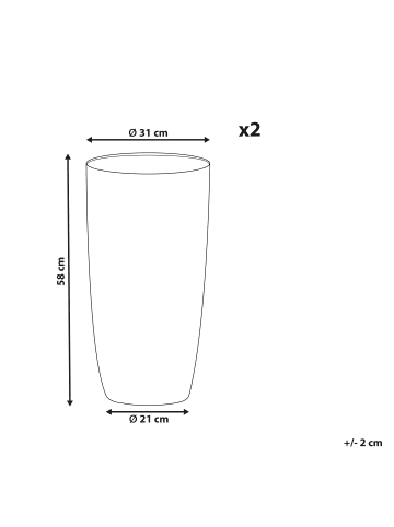 Beliani 2-tlg Outdoor Blumentopf ABDERA in Grau