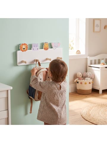 relaxdays Kindergarderobe in Braun/ Orange - (B)40 x (H)20 x (T)5,5 cm