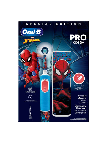 Oral-B Elektr. Kinderzahnbürste "Vitality Pro Kids Spiderman" + 8 Aufsteckbürsten
