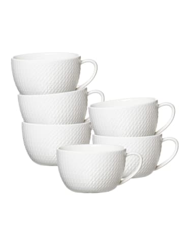 Ritzenhoff & Breker 6er Set Cappuccinotassen Saphir in Weiß 320 ml in weiß
