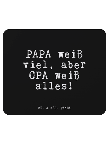 Mr. & Mrs. Panda Mauspad PAPA weiß viel, aber... mit Spruch in Schwarz