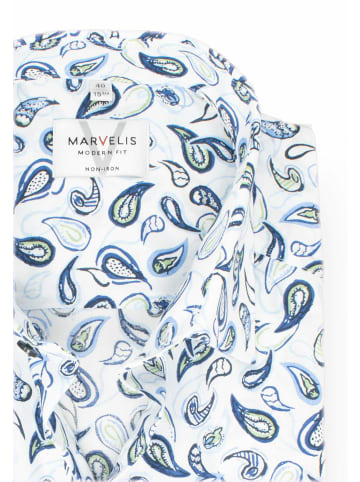 MARVELIS V-Kragen Langarmshirt für Herren in uni