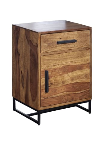 FineBuy Nachttisch in Braun / Sheesham / 45x35x65