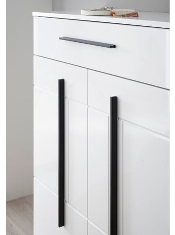 Furn.Design Schuhschrank weiß Hochglanz 80 x 103 cm, Kommode mit Soft-Close