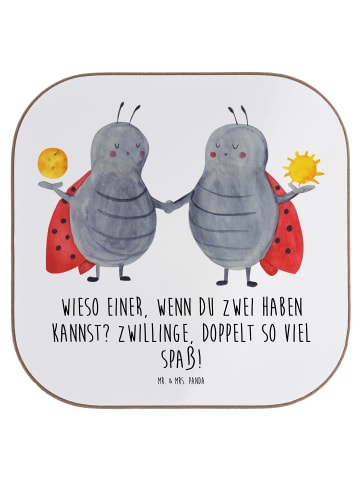 Mr. & Mrs. Panda Tischschoner Zwillinge Spaß mit Spruch in Weiß
