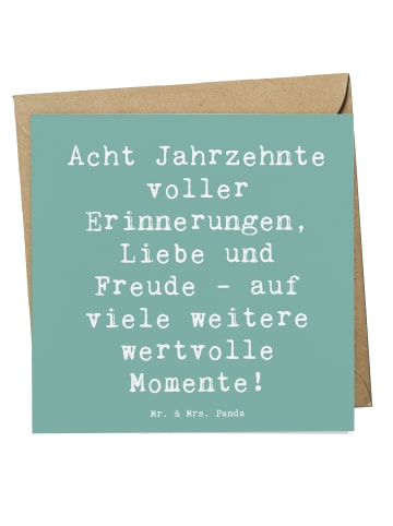 Mr. & Mrs. Panda Glückwunschkarte Spruch 80. Geburtstag Erinneru... in Meeresbrise