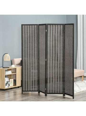 HOMCOM Paravent in Braun 180L x 1,9B x 180H cm